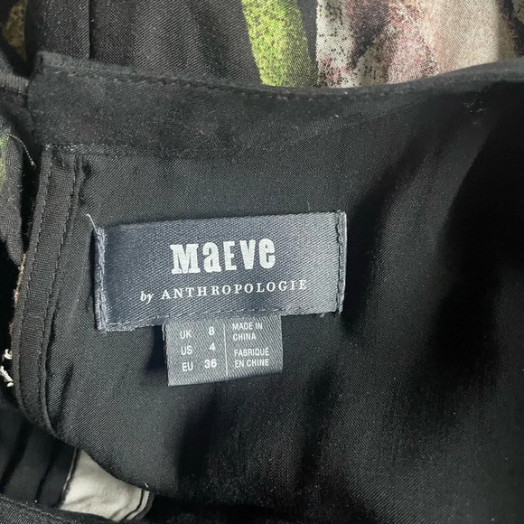 Anthropologie x Maeve black floral print wide leg crop jumpsuit 30978 - Picture 9 of 12